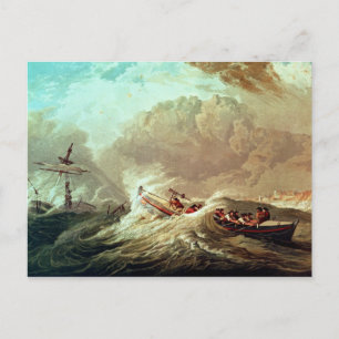 Carte Postale Bateau à sauvetage au large de Tynemouth Bay