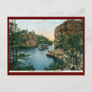 Carte Postale Bateau à vapeur, Dells of Wisconsin River Vintage