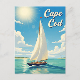 Carte Postale Bateau à voile à Cape Cod Massachusetts Travel