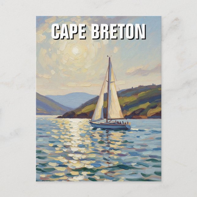 Carte Postale Bateau à voile à l'île du Cap-Breton Canada (Devant)