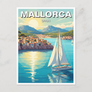 Carte Postale Bateau à voile à Majorque Espagne Voyage