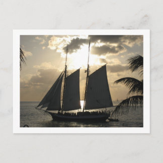Carte Postale Bateau à voile à Sunset