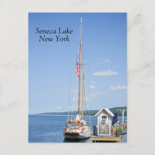 Carte Postale Bateau à voile amarré au lac Seneca