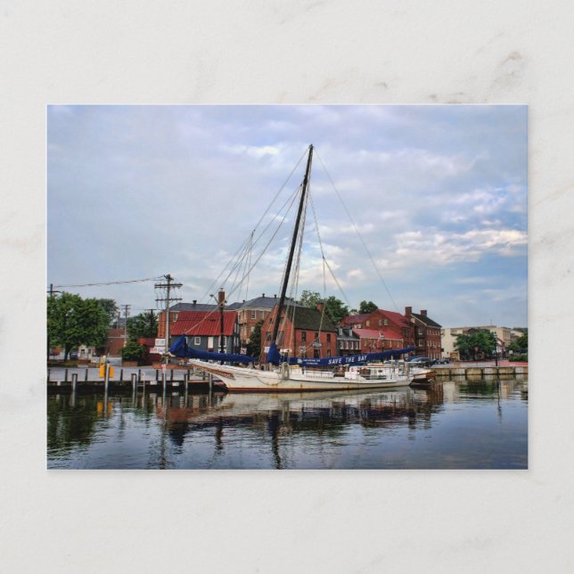 Carte Postale Bateau à voile dans le port d'Annapolis (Devant)