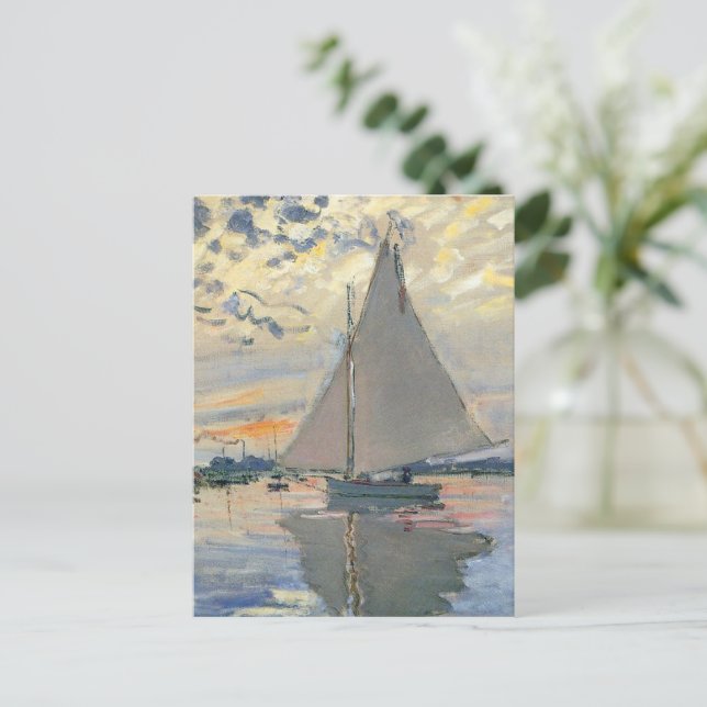 Carte Postale Bateau à voile de Monet Impressionnisme français C (Debout devant)