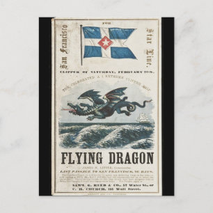 Carte Postale Bateau à voile Dragon Clipper 1858