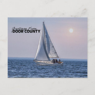Carte Postale Bateau à voile du comté de Door - Lac Michigan