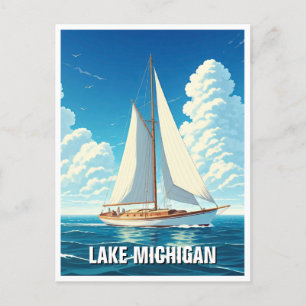 Carte Postale Bateau à voile du lac Michigan