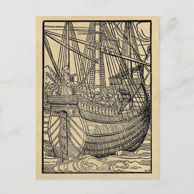 Carte Postale Bateau à voile Galleon (Devant)