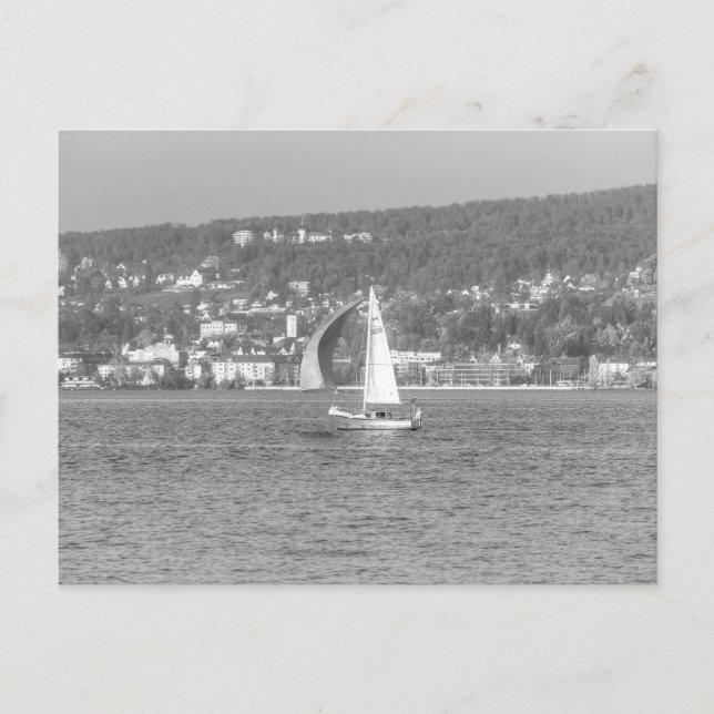 Carte Postale Bateau à voile Lac Zurich (Devant)