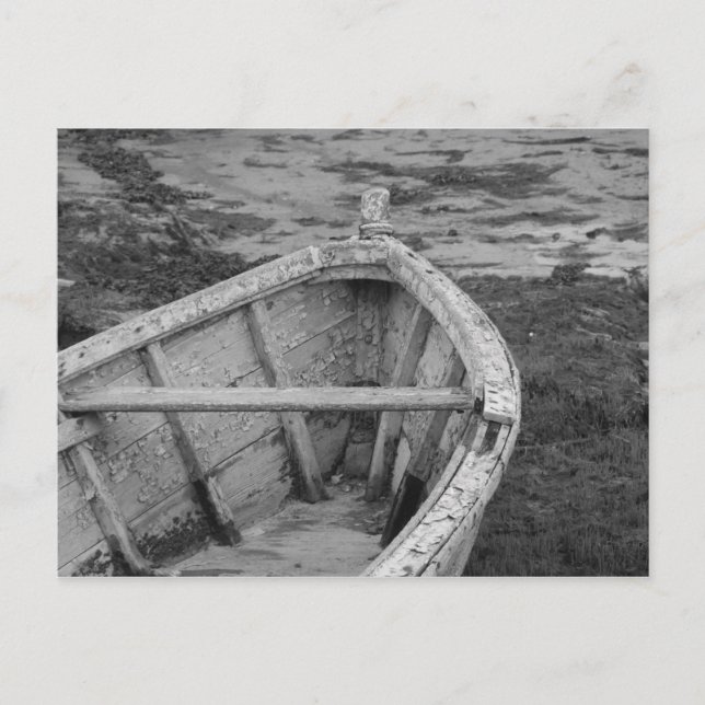 Carte Postale Bateau ancien en noir et blanc (Devant)