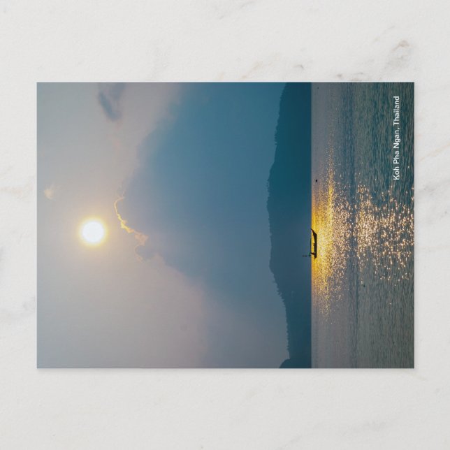 Carte Postale Bateau au coucher du soleil, Koh pha ngan (Devant)