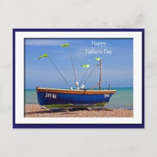 Carte Postale Bateau bleu fête des pères