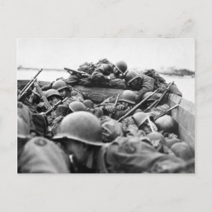 Carte Postale Bateau d'assaut traversant le Rhin pendant la Seco