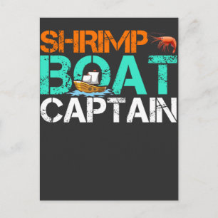 Carte Postale Bateau de crevettes Capitaine Funny Bateau de mer