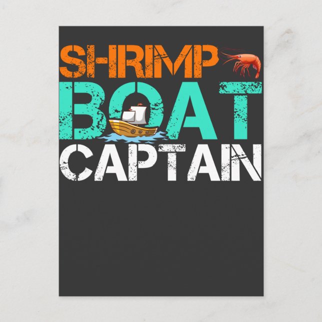 Carte Postale Bateau de crevettes Capitaine Funny Bateau de mer  (Devant)