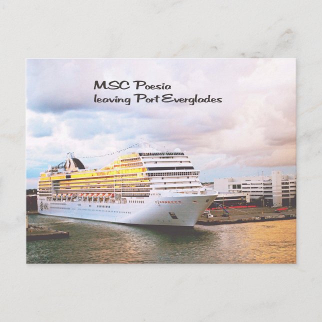 Carte Postale Bateau de croisière dans le port (Devant)