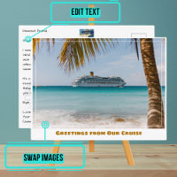 Bateau de croisière de plage avec Palm Tree