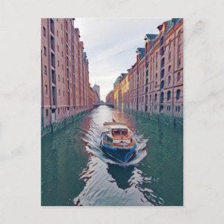 Carte Postale Bateau de croisière fluviale, Hambourg