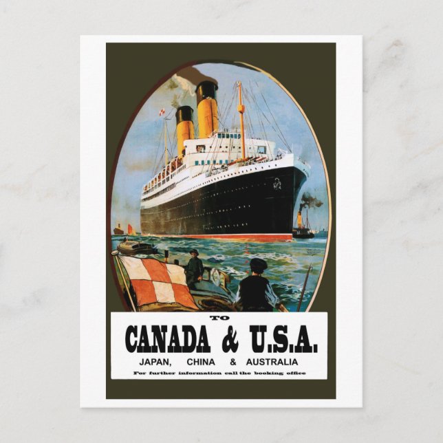 Carte Postale Bateau de croisière outre-mer au Canada et aux Éta (Devant)