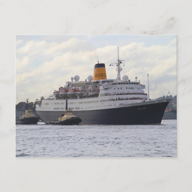 Carte Postale Bateau de croisière rouge de saga (Devant)