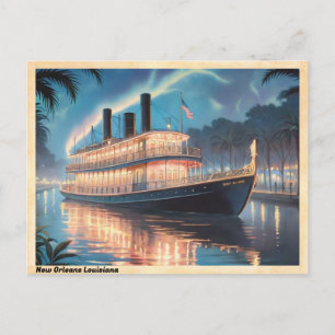 Carte Postale Bateau de la Nouvelle-Orléans Louisiane Vintage