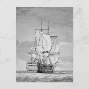 Carte Postale Bateau de ligne de bataille anglais, XVIIIe siècle