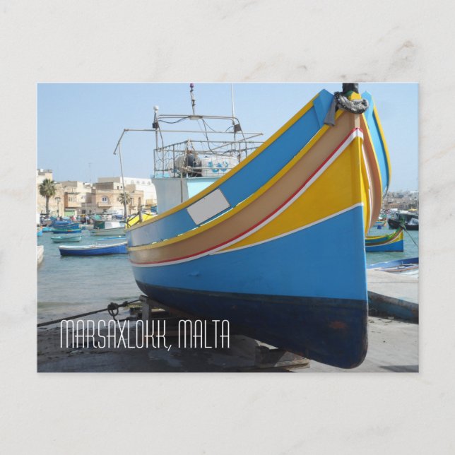 Carte Postale Bateau de pêche artisanal Marsaxlokk Malte (Devant)