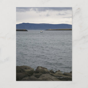 Carte Postale Bateau de pêche au départ du port, Reykjavik, Isla