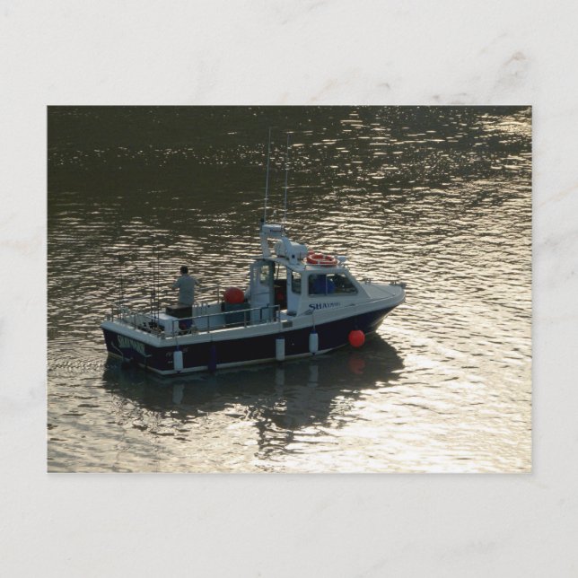Carte Postale Bateau de pêche, Baie Cardiff (Devant)