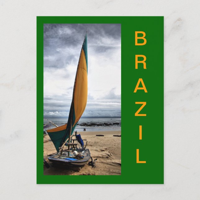 Carte Postale Bateau de pêche brésilien traditionnel (Devant)