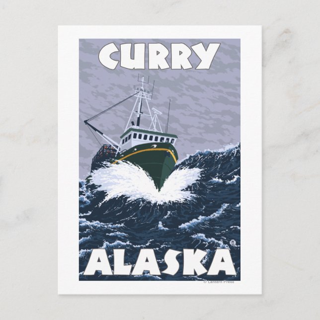 Carte Postale Bateau de pêche - Curry, Alaska (Devant)