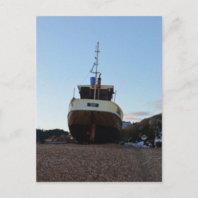 Carte Postale Bateau de pêche en bois (Devant)