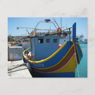 Carte Postale Bateau de pêche maltais coloré