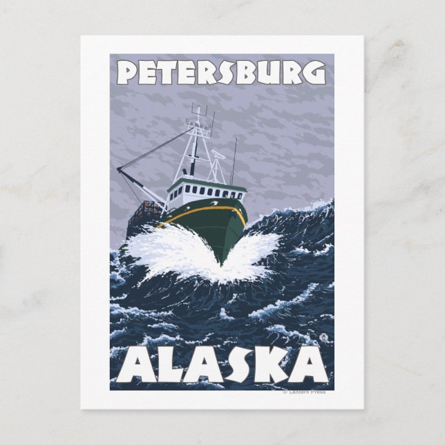 Carte Postale Bateau de pêche - Petersburg, Alaska (Devant)