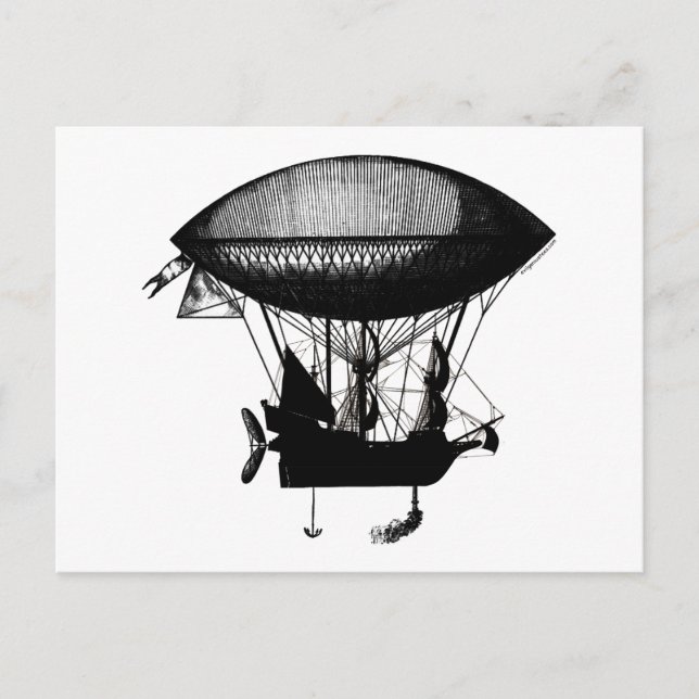 Carte Postale Bateau de pirate Steampunk (Devant)