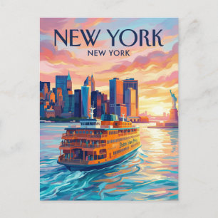 Carte Postale Bateau de Staten Island USA
