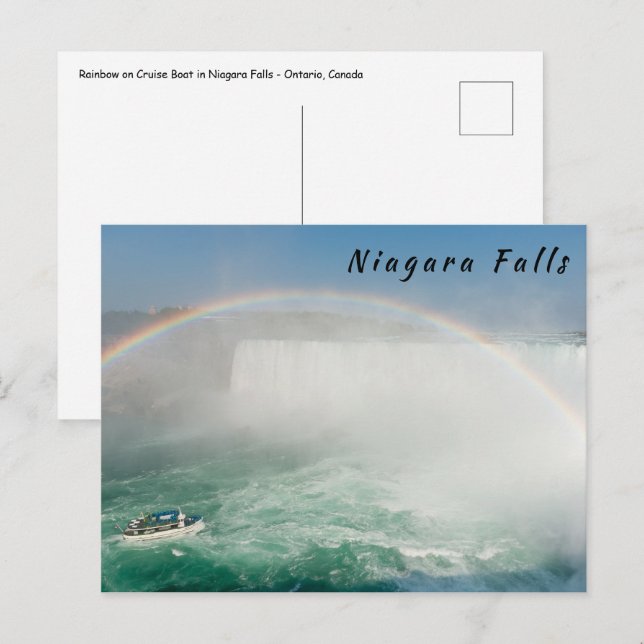 Carte Postale Bateau et chutes du Horseshoe Falls à Niagara Fall (Devant / Derrière)