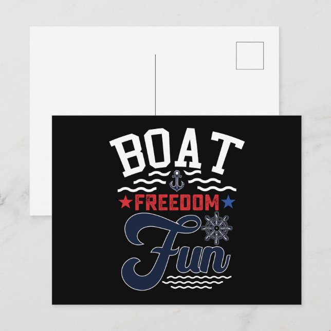 Carte Postale Bateau Freedom Fun 4 juillet Bateau (Devant / Derrière)