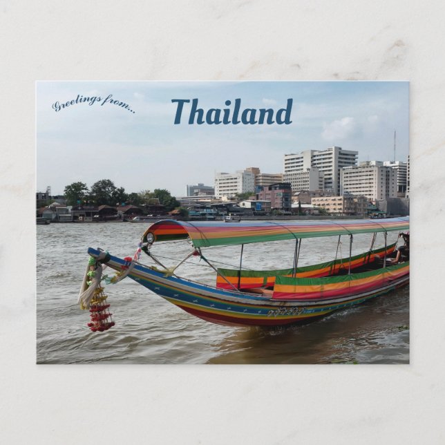 Carte Postale Bateau long-courrier à Bangkok Thaïlande (Devant)