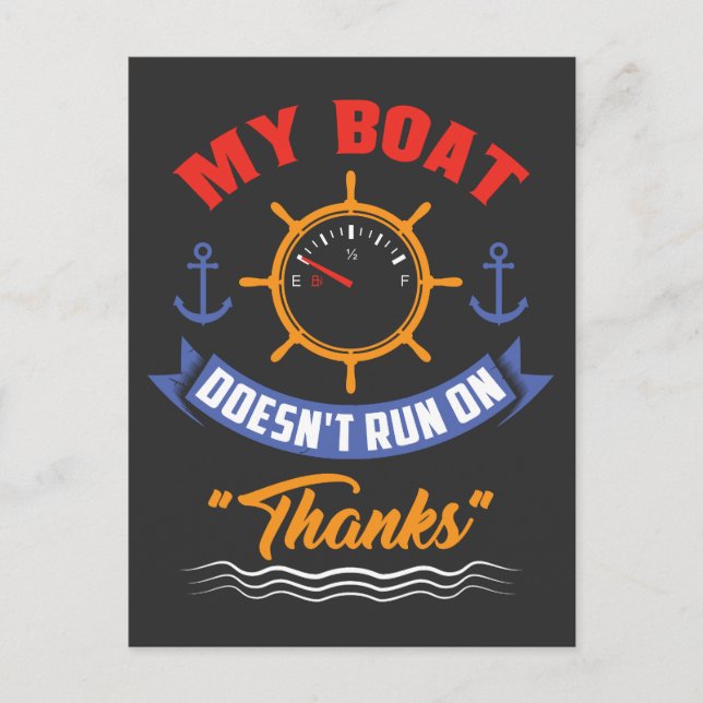 Carte Postale Bateau - Mon bateau ne fonctionne pas avec des rem (Devant)