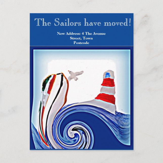 Carte Postale Bateau Nautical Lighthouse Nouvelle adresse (Devant)