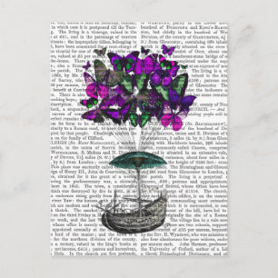 Carte Postale Bateau papillon 2 violet et vert