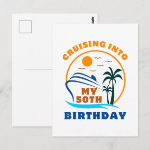 Carte Postale Bateau pour mes 50 ans en croisière