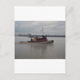 Carte Postale Bateau remorqueur dans le brouillard