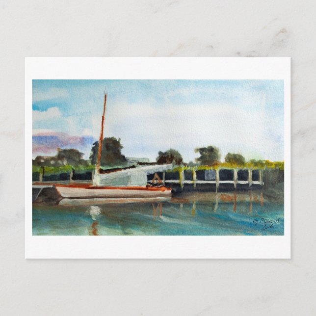 Carte Postale Bateau sur les Norfolk Broads (Devant)