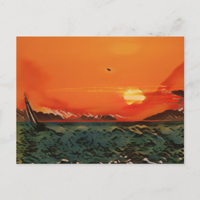 Carte Postale Bateau Ukiyo-e (Devant)