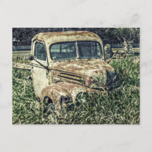 Carte Postale Bateau Vintage d'antiquités Camion de travail à la