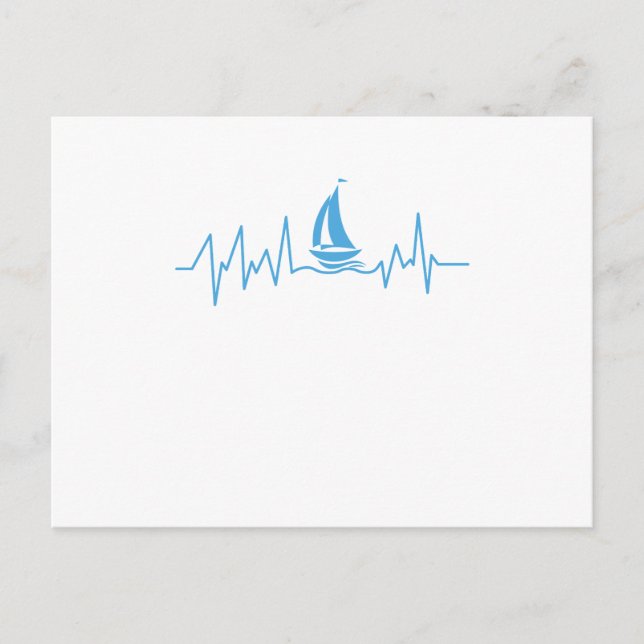 Carte Postale Bateau Voile Cadeau Hearbeat Funny Voilier (Devant)