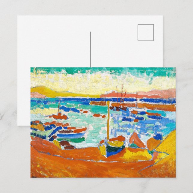 Carte Postale Bateaux à Collioure | André Derain | (Devant / Derrière)